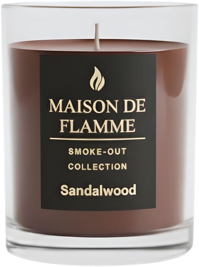 Sandalwood Scented Candle – 150g / 5.3 oz Soy Wax Blend, Hand-Poured Candle with Cotton Wick & 10% Fragrance Load – Warm Woody Home Candle for Bedroom & Living Room Décor