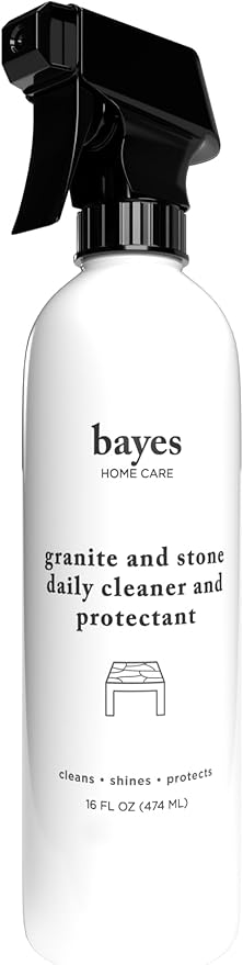 Bayes Granite and Stone Daily Cleaner and Protectant - Cleans, Shines, and Protects - For Granite, Quartz, Marble, Tile, Stone Surfaces - 16 oz