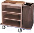 Multifunctional Housekeeping Caddy, Compact Service Trolley, Hotel Cleaning Cart with Removable Canvas Bags & Locking Wheels for Housekeeping Hotels Apartment,002