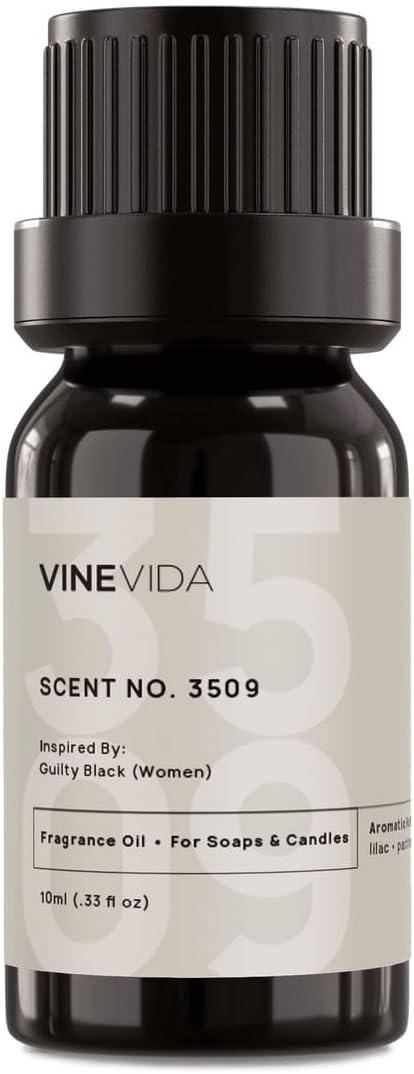 VINEVIDA Scent NO. 3509 Fragrance Oil - 10mL - Inspired by: Guilty Black (Women) Fragrance Oil for Candle Making - Made in USA Candle Scents Scents for Soap Making