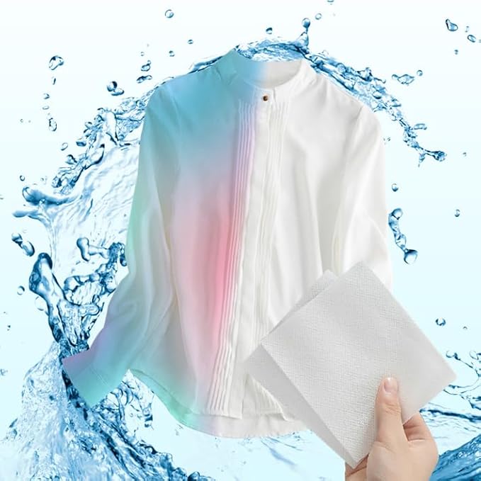 Color Absorbing Sheets for Laundry, Colour Catcher Colour Protection Sheets (1 pack x 50 PCS),Prevents Color Bleeding, Mixed Load Safe