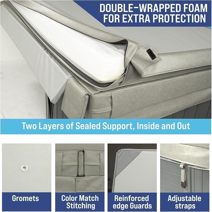 MySpaCover Custom-Made, Durable Hot tub, Spa Cover Replacement, 5 Year Warrantee. EPS Insulation Foam Range 4,5,6" Taper Any Shape and Size up to 96 inch