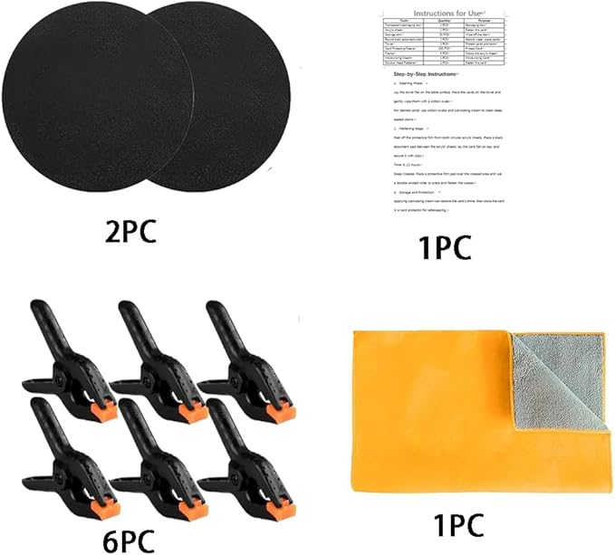 Rneswi 234 Pcs Card Cleaning Kit，10-in-1 Polishing 、Card Flattening Kit，Trading Card Cleaning with Fixing Jig and EVA Shaping Foam，for Rated Card Care