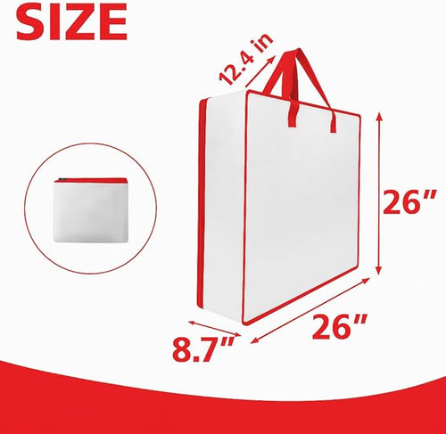 5 Pack Moving Bags, Wreath Storage Bag, Garland Container, Clear Storage Bags with Handles and Zippers Moving Bag for College Carrying, Bedding, Toys Organizer, Under the Bed Storage