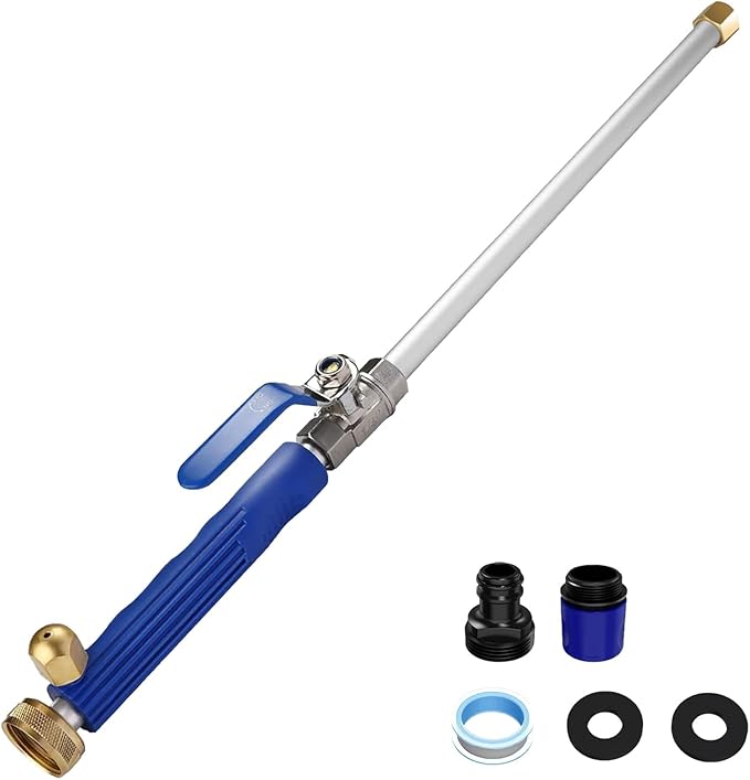 【Limited Stock! 】Garden Hose Nozzle, High Pressure hose sprayer nozzle, Power Washer Hose Attachment with 2 Different Nozzles and Hose Quick Connectors For Patio Car Pet Washing