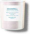 Moodcast Snowfall Scented Winter Candle - Aesthetic Holiday Candle for Home, Vanilla Fluff, Cashmere & Snowy Pine, Clean Coco Wax Blend, Vegan, Paraben Free, 50-Hour Burn, Christmas Decor - 8oz
