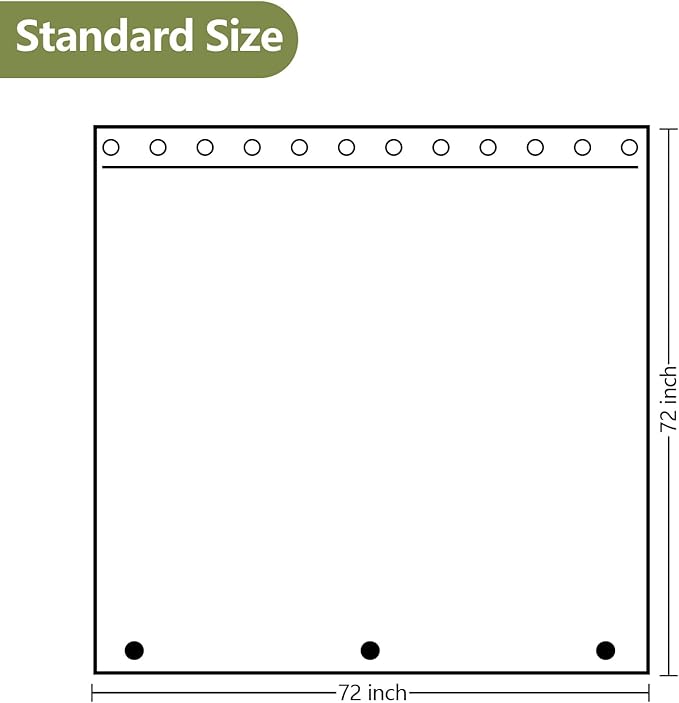 Waterproof Clear Shower Curtain with 3 Large Magnets, Bpa-Free PEVA 8G Shower Curtain Liner Weighted, 72 x 72 inch See Through Transparent Plastic Shower Curtain Durable for Bathroom