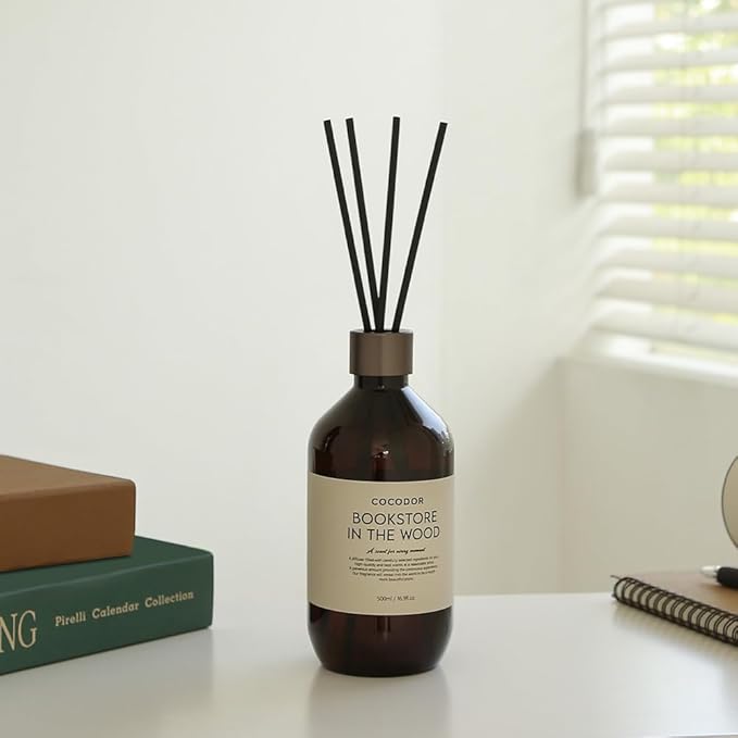 COCODOR Premium Reed Diffuser/Cypress/16.9oz(500ml)/1 Pack/Fragrance Scent Essential Oil Stick Diffuser Set for Bedroom Bathroom Home Décor