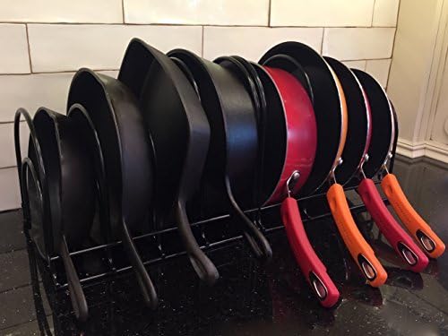 Extreme Matters Heavy-Duty Pots and Pans Organizer | 5-Tier Cookware & Lid Storage Rack | Free-Standing or Wall-Mount | Kitchen Organizer for Cast Iron Skillets, Pots, Frying Pans, Lids | White