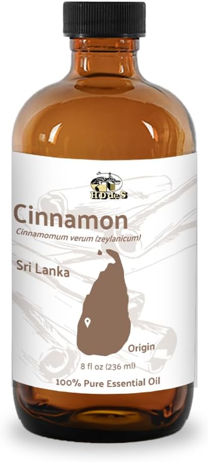 Organic Cinnamon Essential Oil - Direct from Sri Lankan Essential Oils - 100% Pure - Natural Aceite de Canela for Aromatherapy & Wellness - Premium Grade (15ml)