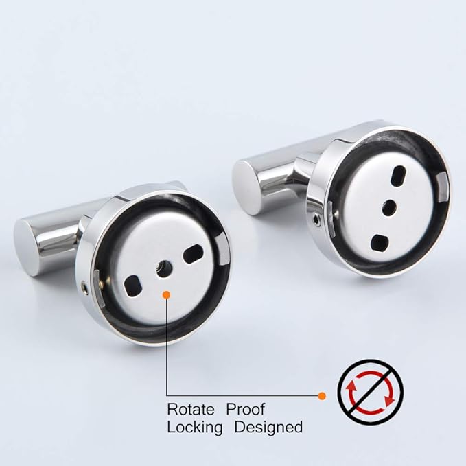 Polished Stainless Steel Towel Coat Hooks Bathroom Clothes Garage Hotel Cabinet Closet Sponges Robe Hook Wall Mounted Round Kitchen Heavy Duty Bath Door Hanger 2 Pack