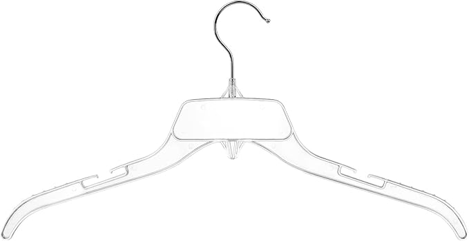DEILSY™ Clear Plastic Clothes Hangers - Durable Clothing Hangers - Versatile Plastic Hangers for Organizing Garments for Shirt, Dress and Coat - 25 Pack