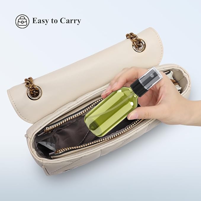 Wedama Spray Bottle, 4 oz Fine Mist Glass Spray Bottles, Little Refillable Liquid Containers for Watering Flowers Cleaning (16 Pack Olive Green)