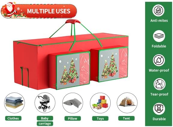 7.5FT Christmas Tree Storage Bag - 600D Oxford Waterproof Container for Artificial Trees with Reinforced Handles and Zipper - Durable Christmas Tree Bag for Storage - Xmas Storage Container