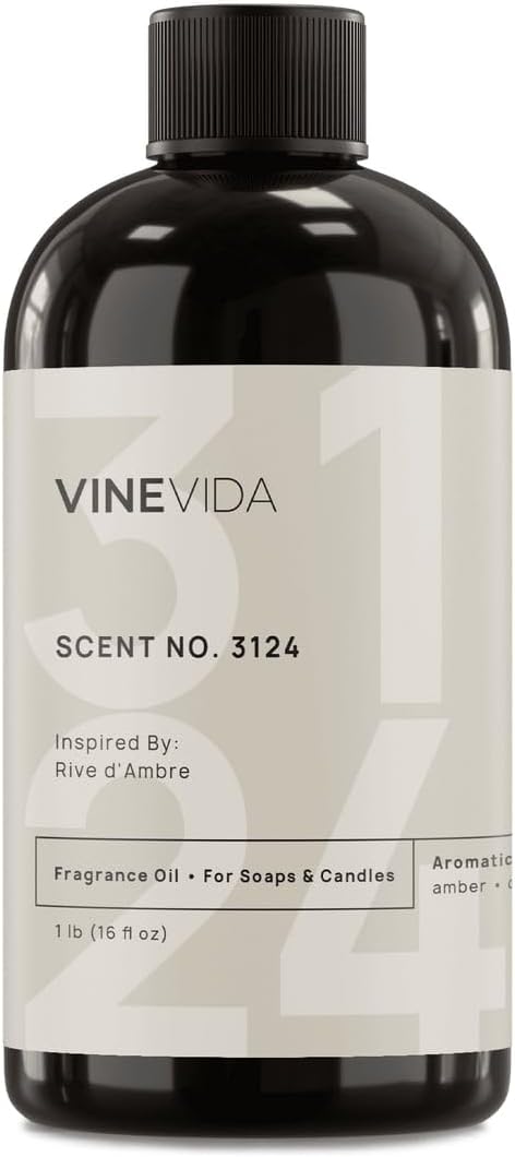 VINEVIDA Scent NO. 3124 Fragrance Oil - 16oz (1lb) - Inspired by: Rive d'Ambre Fragrance Oil for Candle Making - Made in USA Candle Scents Scents for Soap Making