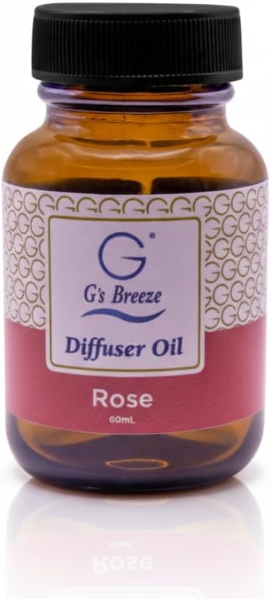 G's Breeze Rose Diffuser Oil – 60ml Soft & Soothing Rose Scent, Long-Lasting Aroma for Nurseries, Bedrooms, & Living Rooms, Easy Refill for Fragrance Oil Diffuser