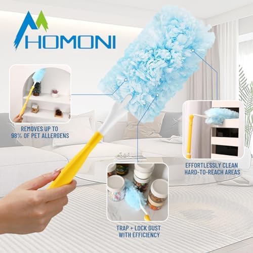 Duster Refill for Swiffer Duster Refill，360 Dusters Heavy Duty Refills, Multi Surface Disposable Duster Kit Unscented for Home, Office, Furniture (30 Count + 1 Handle)
