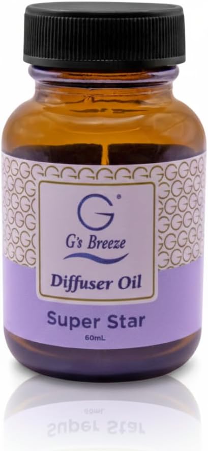 G's Breeze Super Star Diffuser Oil – 60ml Soft & Soothing Super Star Scent, Long-Lasting Aroma for Nurseries, Bedrooms, & Living Rooms, Easy Refill for Fragrance Oil Diffuser