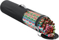 ProPik Wrapping Paper Storage Organizer Bag, Store Up To 24 Rolls 40 Inch, Heavy Duty Polyester plus PVC Clear Bag with Handles and Zippered Top for Gift Wrap and Ribbons (Black)