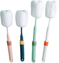 Dishwashing Foam Sponges Brush Telescopic Long Handle Scrubbing Brushes Clean Dishes, Sinks,Cookware,Coffee Glasses Pot Milk Cup Mugs Wine Bottle (4pcs)