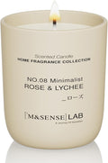 M&SENSE Natural Soy Candle| Rose & Lychee | 5.3 oz | Mini Spring Scented Candles for Relaxation, Valentines Day Gift, Home Décor | for Bedroom, Office, Party Small