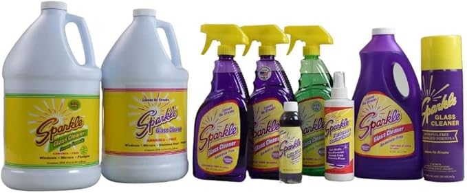 Sparkle Glass Cleaner Spray Refill Bottle, Ammonia-Free Original Formula Heavy Duty Glass Cleaner, Leaves No Streaks, 2 Liter Refill Bottle (Pack of 6)