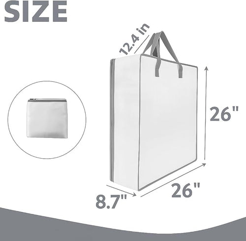 5 Pack Moving Bags, Wreath Storage Bag, Garland Container, Clear Storage Bags with Handles and Zippers Moving Bag for College Carrying, Bedding, Toys Organizer, Under the Bed Storage