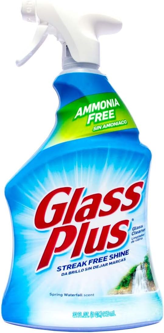 Glass Plus Glass Cleaner, 32 Fl Oz Bottle, Multi-Surface Glass Cleaner (Pack of 4)