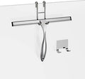 Shower Squeegee for Glass Door 12-Inch Stainless Steel Bathroom Squeegee Window Wiper, 100% Streak-Free, Includes Shower Door Hook and Adhesive Hook, for Window Mirror Tiles Car All-Purpose Squeegee