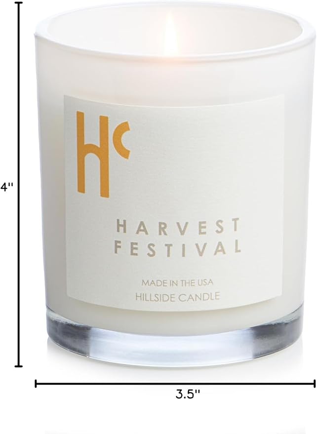 Harvest Festival Fragrance - Single Wick Soy Candles - Up to 60 Hour Burn Time, Cruelty-Free Soy Candle Wax Blend - Pumpkin Fragrance, Notes of Amber & Orange (9 oz)