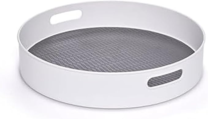 Copco Under-Sink Pantry and Cabinet Organizer, 18-Inch, Revolving Storage Solution, White and Gray