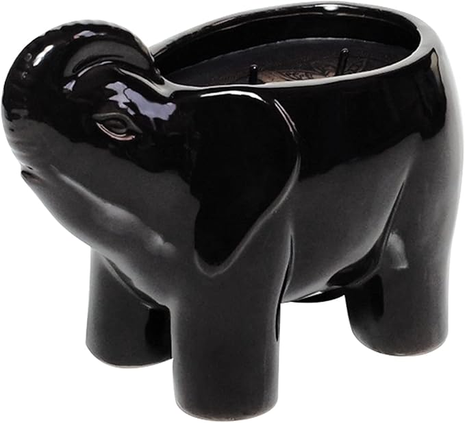 Luxury Elephant Scented Candle – Large 28oz Jar with Soy Wax Blend & 2 Cotton Wicks – Long Burn Time 180–240 Hours – Fall Candles, Fall Scented Candles, Soy Candle for Home & Holiday Décor (Black)