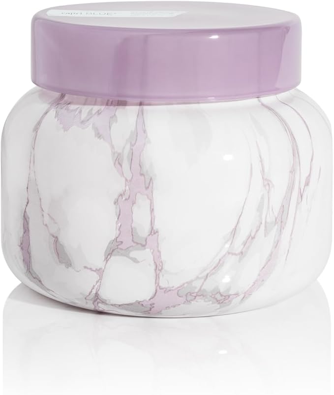 Capri Blue Modern Marble Jar Candles - Luxury Candles for Home Scented - Long Lasting Soy Wax Blend - (Aloha Orchid, 19 oz)