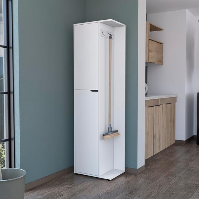Broom Storage Closet, Kitchen, White
