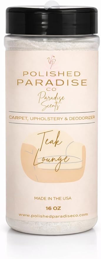Paradise Scents Carpet and Upholstery Deodorizer, Resort Collection Scent Powder for Rugs and Textiles, 16 Oz (Teak Lounge)