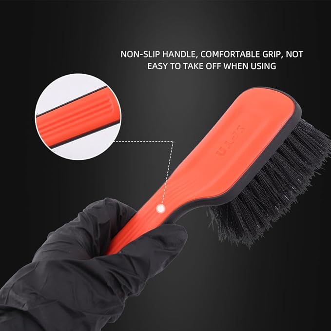 SPTA Tire Brush, Carpet Cleaning Brush, 2Pcs Wheel Brush, Carpet Cleaning Brush,Stiff Synthetic Bristles, Ergonomic Design Handle, Scrub Brush for Floor Mats,Car Wheel Hub Cleaning,Car Interior, Home