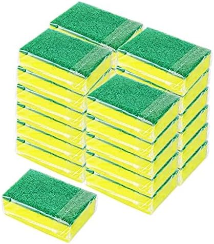 Sponge Individually Wrapped Kitchen Dishwashing Sponge, Non Scratch Scouring Pad, Odor-Free Sponge Wipes for Travel Apartments(Green 800 Pack)