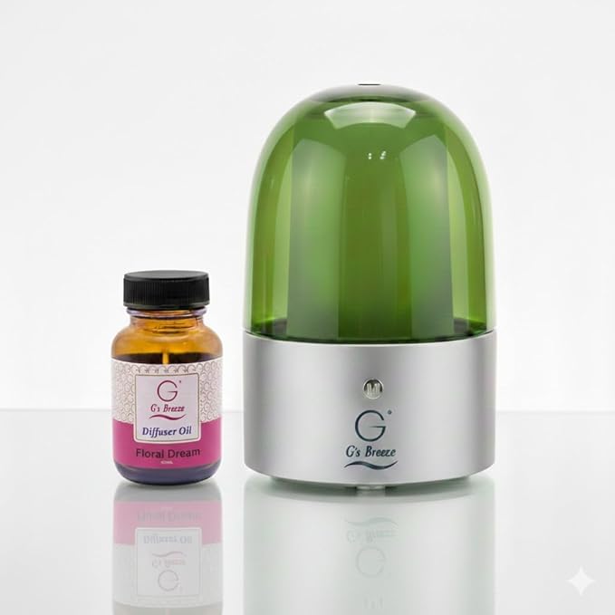 G’s Breeze Smart Diffuser with Refill – Bluetooth & Wi-Fi App Control, Gradient LED Lighting, Adjustable Scent Intensity, Low Noise, 24 Hour, Aromatherapy Diffuser for Home & Office - Floral Dream