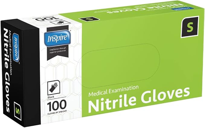 Inspire Black Nitrile Gloves | THE ORIGINAL Quality Black Gloves Disposable Latex Free | 4.5 Cooking