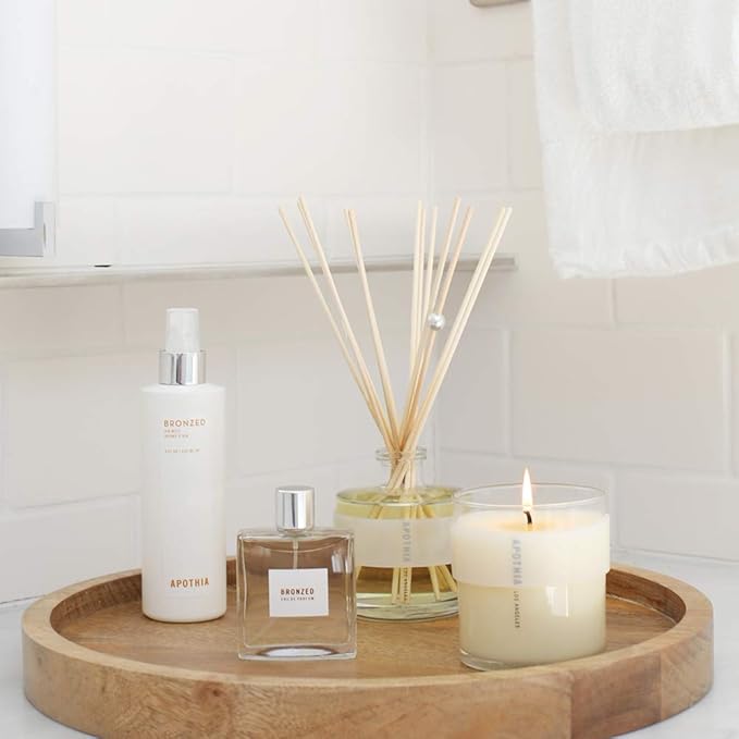 APOTHIA - Bronzed Mini Aromatic Diffuser | Orange Blossom & Jasmine | Premium Essential Oils | Up to 6 Months | 2 oz | 55 ml | Small Batches for Luxury Quality in Elegant Glass Bottle