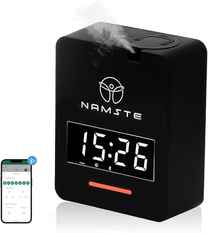 Smart Waterless Diffuser HVAC Scent Machine with Clock & Bluetooth Control 3000 Sq.Ft - Essential Oil Level Monitoring 300ML Diffusers Cold Air Tech for Large Room Home Office Aromatherapy
