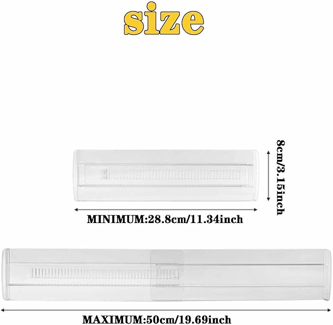 8 Pack Drawer Dividers for Clothes, 3.15" High 11.34"-19.69" Adjustable Expandable Dresser Drawer Organizer, Clear Plastic Separators for Dresser, Baby Clothing, Underwear, Cosmetic