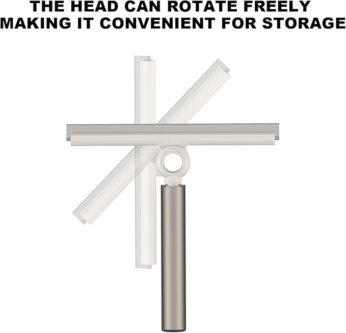 EHOMGUI Extendable Shower Squeegee for Glass Doors, Shower Squeegee with 10-Inch Silicone Blade, Telescoping Handle for Windows and Shower Glass, Silver