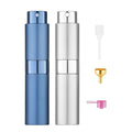 Tekson 8ml Travel Perfume Atomizer Refillable, Mini Cologne Spray Bottle Empty, Small Aftershave Portable Sprayer for Liquid Dispenser (Sliver&Blue)