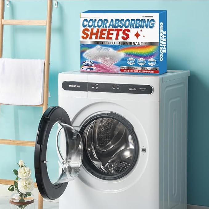 Color Absorbing Sheets for Laundry, Colour Catcher Colour Protection Sheets (1 pack x 50 PCS),Prevents Color Bleeding, Mixed Load Safe
