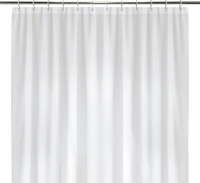 LiBa Bathroom Shower Curtain - Waterproof Plastic Shower Curtain Premium PEVA Non-Toxic with Rust Proof Grommets White 8G Heavy Duty Bathroom Accessories 72x78