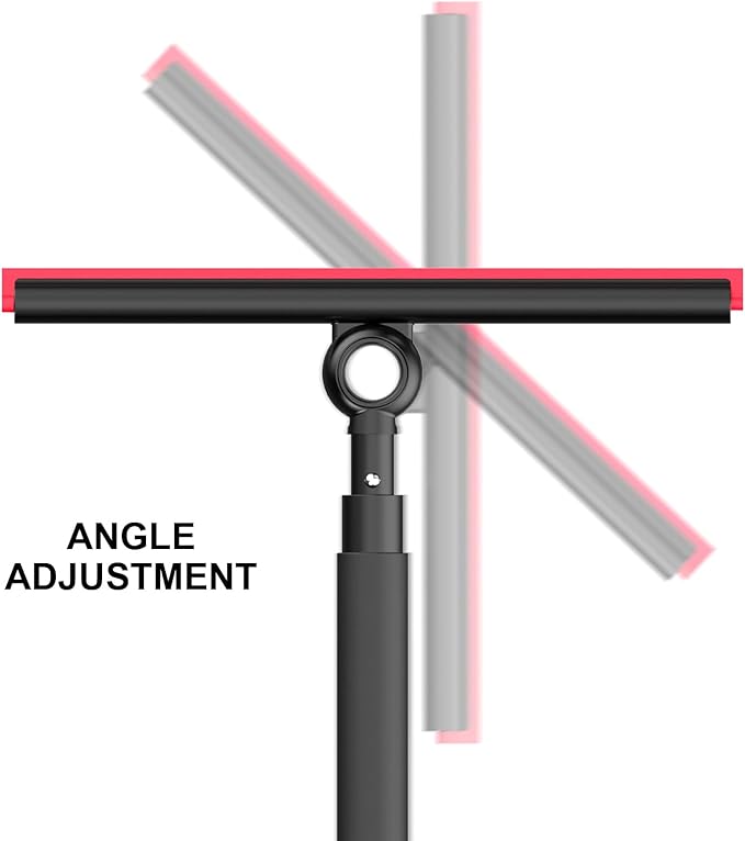 EHOMGUI Shower Squeegee for Glass Doors, Window Squeegee for Home,Squeegee with Telescopic Extension Pole,Professional Window Cleaning Tool, Black, for Mirror, Glass, Ceramic Tile