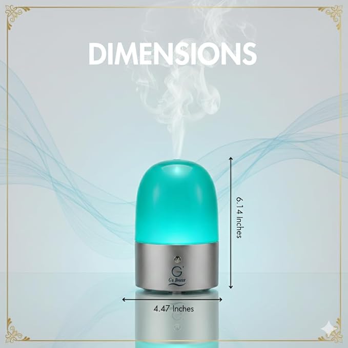 G’s Breeze Smart Diffuser with Refill – Bluetooth & Wi-Fi App Control, Gradient LED Lighting, Adjustable Scent Intensity, Low Noise, 24 Hour Schedule, Aromatherapy Diffuser for Home & Office - Rose