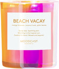 Moodcast Beach Vacay Scented Candle - Aesthetic Candle for Home, Mango Blossom, Coconut & Palm Leaf, Clean Coco Wax Blend, Vegan, Paraben Free, 45-Hour Long Lasting Burn - 8oz