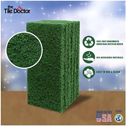 The Tile Doctor Multipurpose Scrub Pad Set - Ideal for Bathroom, Kitchen & Floor Cleaning - Non-Scratch Dish Sponge & Shower Scrubber - Perfect for Tile, Tub & Scotch Brite Pads - Multicolor